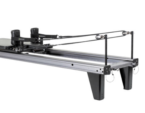 Allegro Reformer with optional legs, SoftTouch ropes, and anodised frame