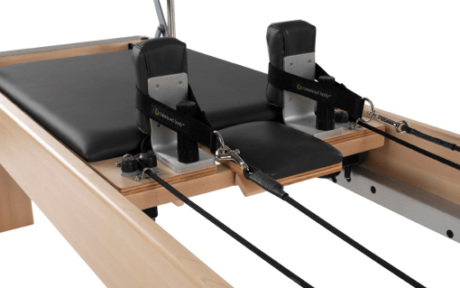 Balanced Body Polska Pilate Reformer carriage with TwistLock shoulder rests.