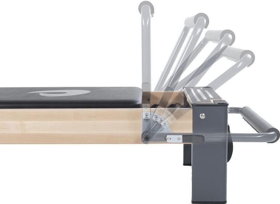 Regulowany podnóżek i system mocowania sprężyn w sprzęcie Pilates