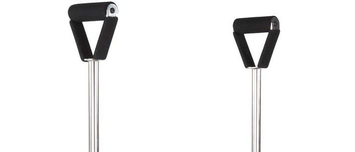 Ergonomic padded handles for Pilates equipment, adjustable height