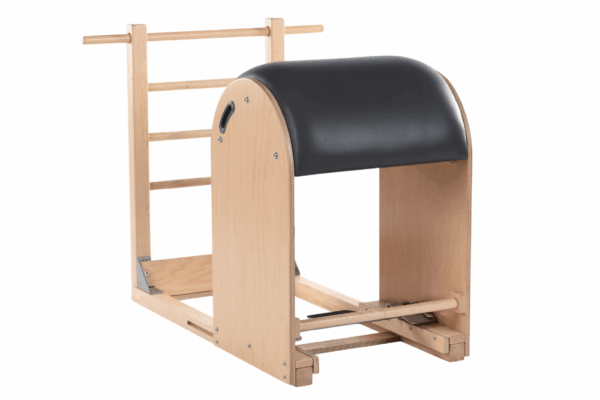 Ladder Barrel for Pilates with adjustable sliding base and foam padding.