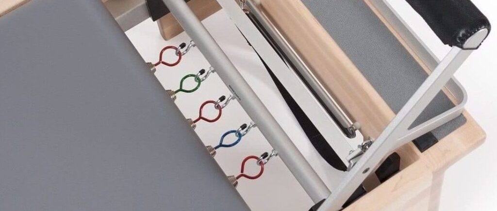 System Sprężyn Balanced Body Signature z niebieskimi, czerwonymi i zielonymi sprężynami do sprzętu Pilates.