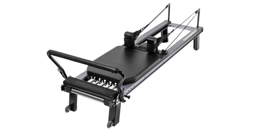 Reformer Pilates z regulowanym stelażem i nogami, koła transportowe